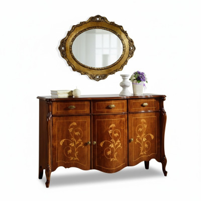 Style de meubles Baroque Ensemble de 2 pièces Meubles de luxe en bois italien Commode de luxe