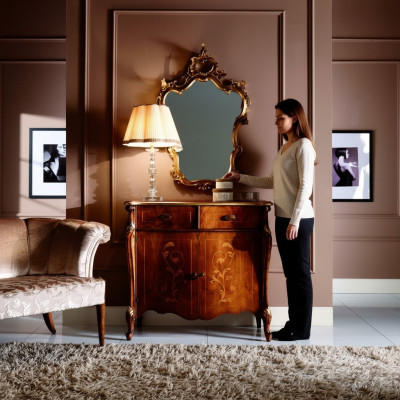 Meuble à tiroirs de design de meuble en bois marron de luxe à l'italienne Armoire de style de meuble