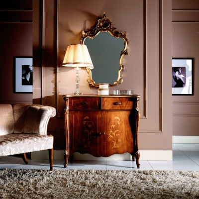 Meuble à tiroirs de design de meuble en bois marron de luxe à l'italienne Armoire de style de meuble