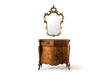 Style de meubles de luxe Baroque 2 pièces commode avec miroir en bois de luxe italien