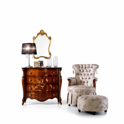 Design de meubles italiens Commode Armoire Marron Mobilier en bois de luxe Baroque