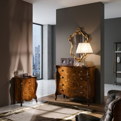 Meuble de rangement Design italien Commode Buffet en bois de luxe Marron Style design de meuble