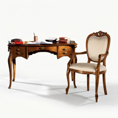Meubles en bois de luxe italiens classiques, design de bureau de bureau.