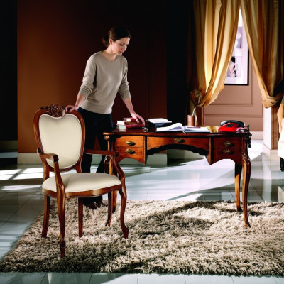 Mobilier en bois de luxe pour bureau ensemble de 2 pièces bureau fauteuil italien de luxe