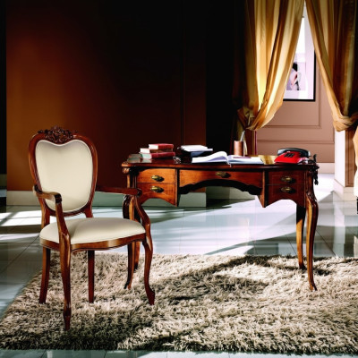 Mobilier en bois de luxe pour bureau ensemble de 2 pièces bureau fauteuil italien de luxe