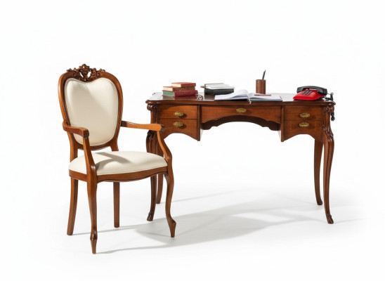 Mobilier en bois de luxe pour bureau ensemble de 2 pièces bureau fauteuil italien de luxe
