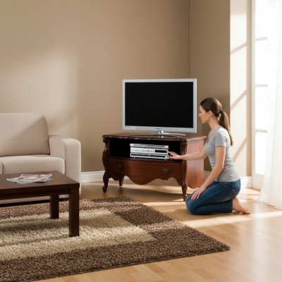 Buffet télé Lowboard meuble TV Armoire Mobilier italien Salon Bois Bois massif