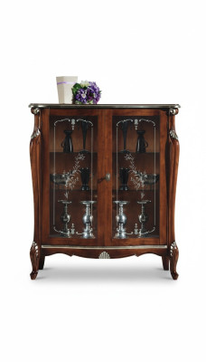 Meuble de design luxueux en bois de style vitrine antique baroque italienne commode.