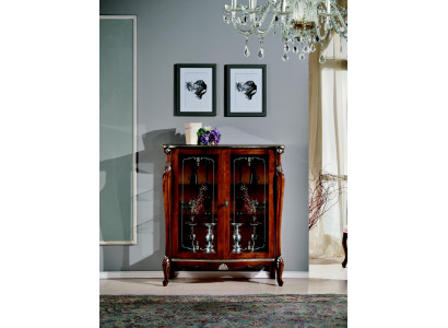 Meuble de design luxueux en bois de style vitrine antique baroque italienne commode.