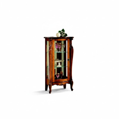 Meuble de luxe en bois vitrine antique de style baroque à l'italienne.