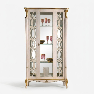Meubles classiques en bois Vitrine Design Style Étagère Armoire Armoires Mobilier italien neuf