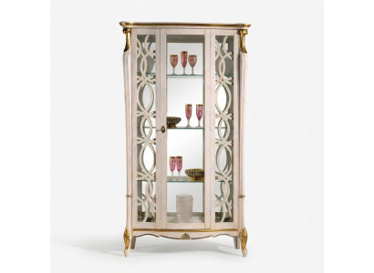Meubles classiques en bois Vitrine Design Style Étagère Armoire Armoires Mobilier italien neuf