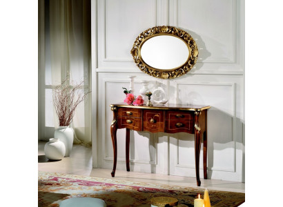 Style de meubles italiens en bois Baroque Ensemble de console de luxe avec miroir et buffet 2 pièces neuf