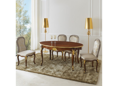 Table ovale Mobilier italien Table à manger de luxe Salle à manger Bois Style classique r