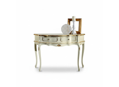 Mobilier design Style Baroque Table console de luxe Table italienne en bois blanc Tables