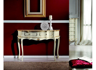 Mobilier design Style Baroque Table console de luxe Table italienne en bois blanc Tables