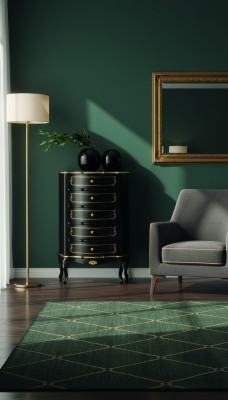 Style de mobilier italien Baroque Armoire noire de designer Commode Meubles