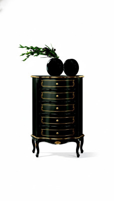 Style de mobilier italien Baroque Armoire noire de designer Commode Meubles