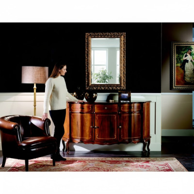 Chic Bois Mobilier Italien de Luxe Ensemble de 2 pièces Mobilier Style Baroque Commode