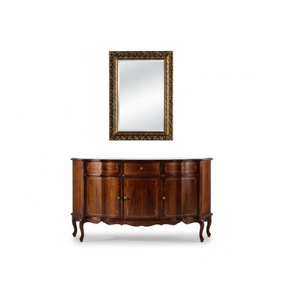 Chic Bois Mobilier Italien de Luxe Ensemble de 2 pièces Mobilier Style Baroque Commode