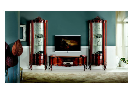 Meubles de salon de style de vie de luxe italienne Vitrine Armoire Baroque Ensemble de style Rococo