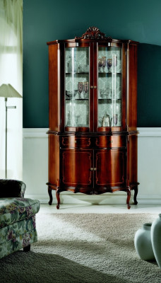 Meubles de design en bois de luxe italien de style baroque Armoire Vitrine Marron Salon neuf