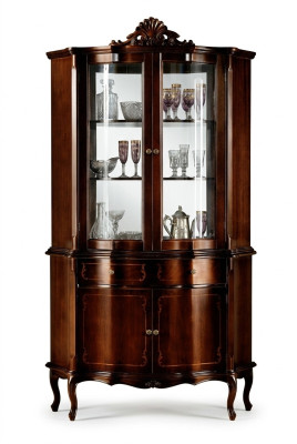Meubles de design en bois de luxe italien de style baroque Armoire Vitrine Marron Salon neuf