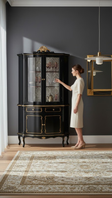 Conception Italienne Mobilier de Luxe en Bois Style Baroque Armoire Vitrine Armoire Salon nouveau