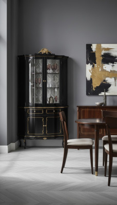 Conception Italienne Mobilier de Luxe en Bois Style Baroque Armoire Vitrine Armoire Salon nouveau