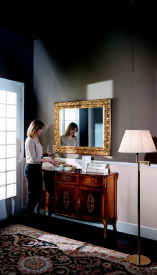 Meuble de luxe en bois design italien ensemble de 2 pièces Style de meuble Baroque Commode