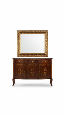 Meuble de luxe en bois design italien ensemble de 2 pièces Style de meuble Baroque Commode