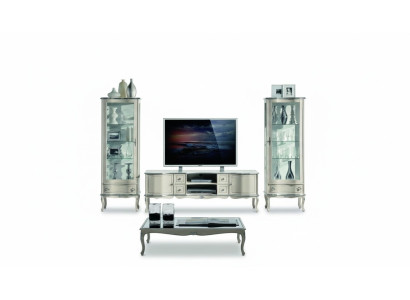 Jeu chic de 3 pièces suite de meubles TV avec 2 vitrines murales de meubles italiens armoire