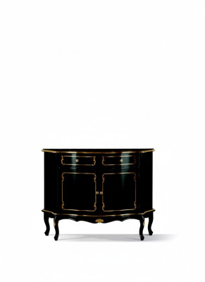 Meuble en bois italien de luxe commode Buffet noir Luxe Armoire