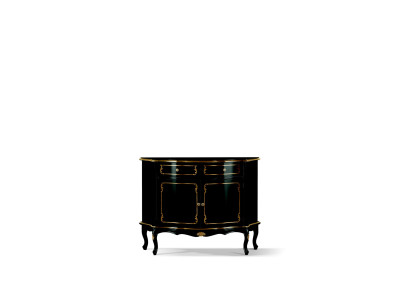 Meuble en bois italien de luxe commode Buffet noir Luxe Armoire