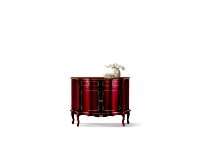 Meuble de rangement de luxe en bois italien - Commode rouge Buffet Armoire Salon