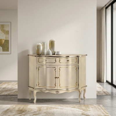 Meuble de rangement de luxe en bois italien - Commode Buffet blanc Armoire Salon