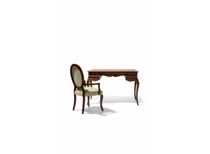 Mobilier en bois Luxueux Ensemble de bureau 2 pièces Bureau Fauteuil Tables italiennes Baroque
