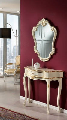 Style de meubles Baroque Luxueux Table console à miroir Bois Tables italiennes