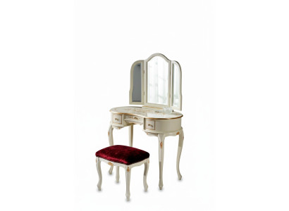 Groupe de 2 pièces ensemble style classique tabouret table console avec meuble miroir