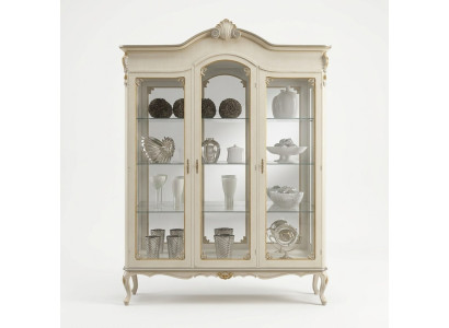 Design Mobilier en bois de luxe italien Armoire Baroque Vitrine Blanc Salon xxl neuf