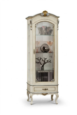 Meuble de luxe classique en bois Vitrine blanche Vitrine chic Mobilier italien neuf