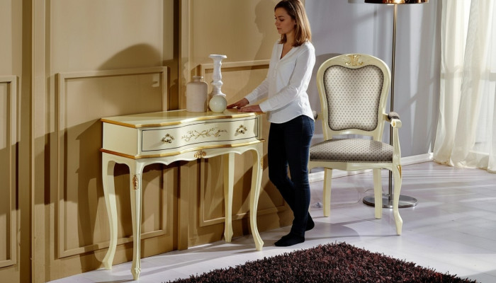 Chic Designer Luxury Baroque Fauteuil en Bois Italien Mobilier de Salon