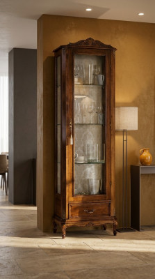Designer Meubles en bois de luxe chic de style baroque italien Armoire Vitrine Salle de séjour