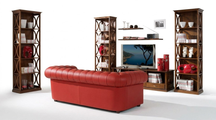 Ensemble de luxe de 5 pièces pour salle de séjour armoire TV 2 bibliothèques 2 étagères meubles étagères