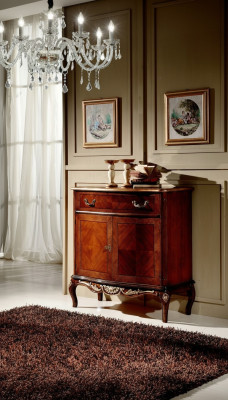 Meuble en bois italien Commode Armoire avec 2 portes et 1 tiroir