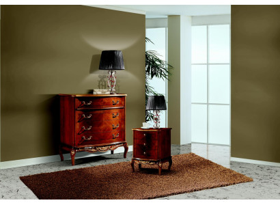 Meuble à tiroirs de grande qualité en bois brun avec 4 tiroirs armoire de style italien de luxe.