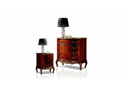 Meubles baroques italiens Table de chevet Chambre Petite commode en bois Marron neuf