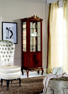 Meuble classique en bois marron Vitrine Chic vitrine de luxe Meubles italiens