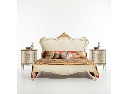 Design de luxe Lit Classique Cadre de lit Bois Style Baroque Meubles Italiens