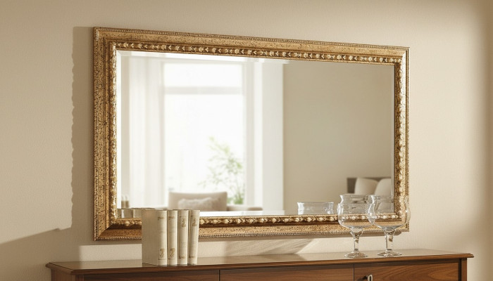 Miroir en bois de luxe de design miroir en bois doré de luxe xxl - Style baroque italien nouveau